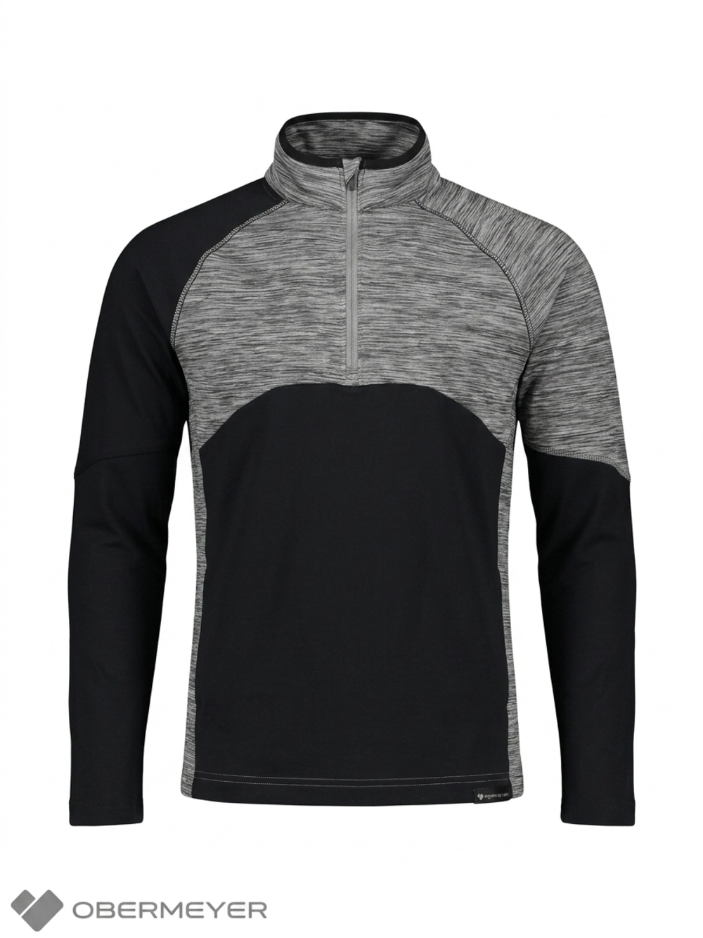 Obermeyer Boys Oly 1/4 Zip Base Layer Large 14/16 Grey Black Ski Top